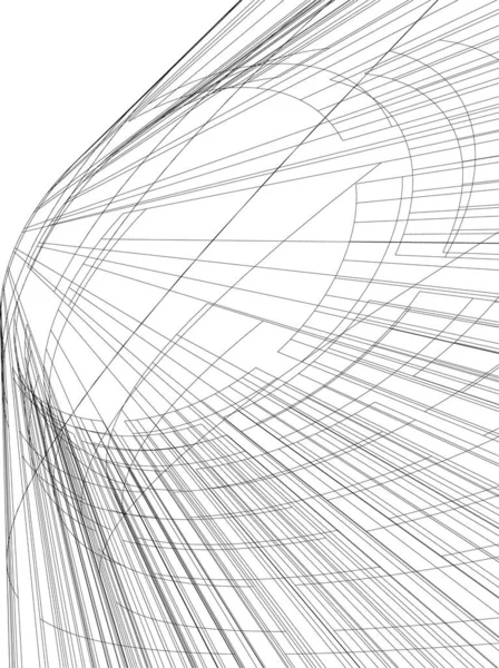 Abstrakcyjne Linie Rysunku Koncepcji Sztuki Architektonicznej Minimalne Kształty Geometryczne — Wektor stockowy