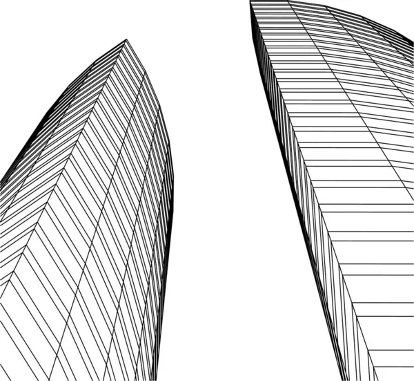 最小几何形状 建筑线 — 图库矢量图片