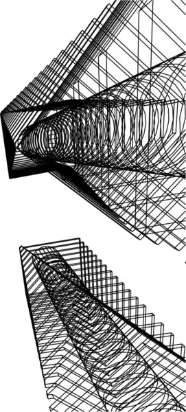 Lignes Dessin Abstraites Dans Concept Art Architectural Formes Géométriques Minimales — Image vectorielle