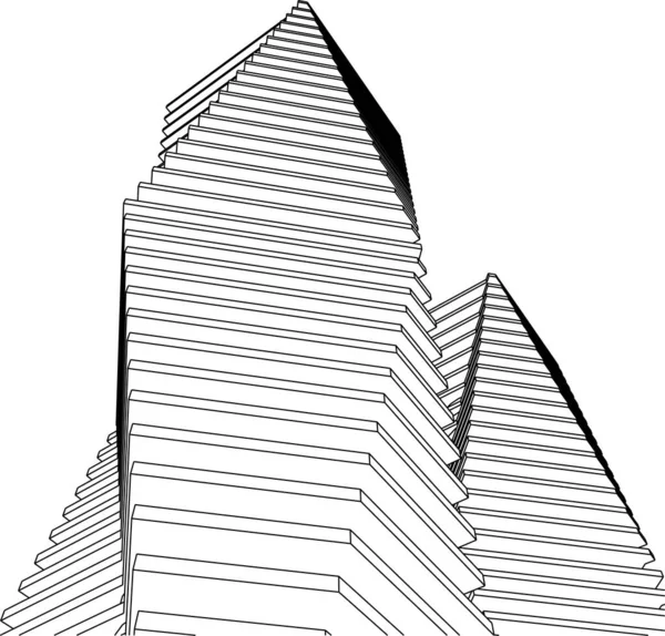 Formas Geométricas Mínimas Linhas Arquitetônicas —  Vetores de Stock