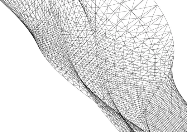 最小限の幾何学的形状建築線 — ストックベクタ