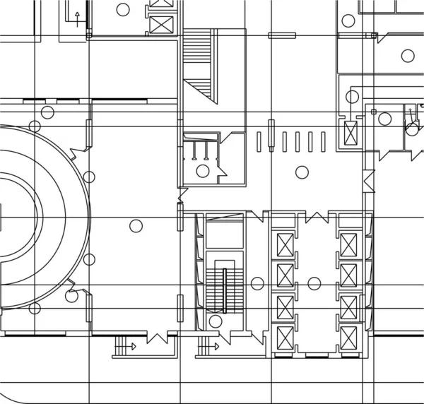 Líneas Abstractas Dibujo Concepto Arte Arquitectónico Formas Geométricas Mínimas — Archivo Imágenes Vectoriales