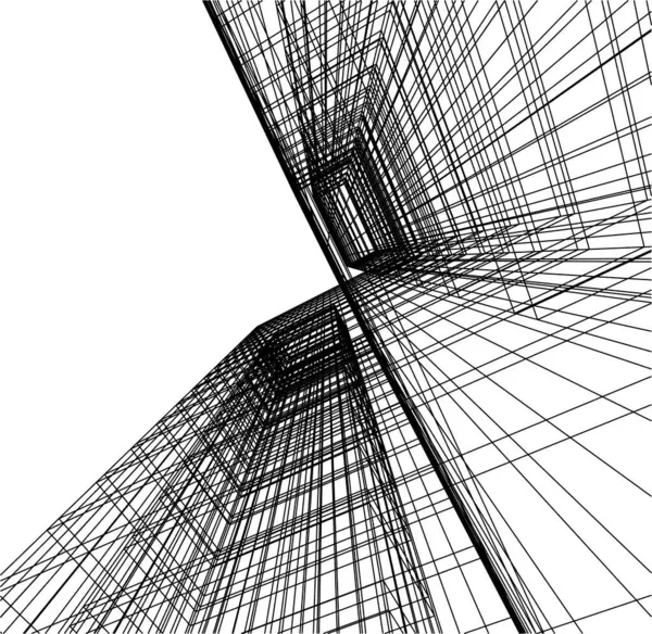 Minimale Geometrische Formen Architektonische Linien — Stockvektor