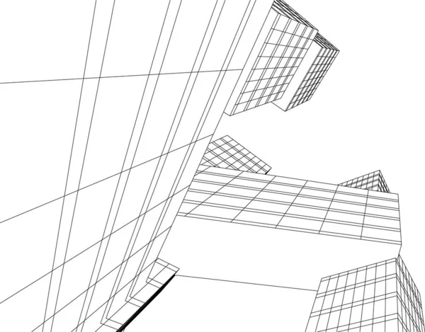 Minimale Geometrische Vormen Architectonische Lijnen — Stockvector