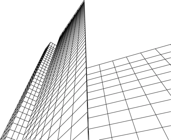 Formas Geométricas Mínimas Linhas Arquitetônicas — Vetor de Stock