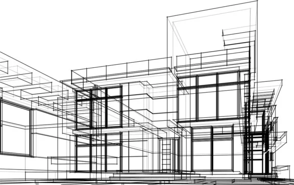 Forme Geometriche Minimali Linee Architettoniche — Vettoriale Stock