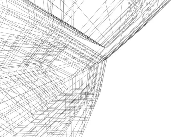 Linhas Abstratas Desenho Conceito Arte Arquitetônica Formas Geométricas Mínimas — Vetor de Stock