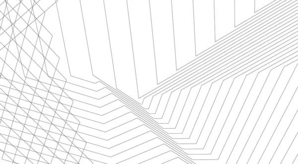 最小限の幾何学的形状建築線 — ストックベクタ