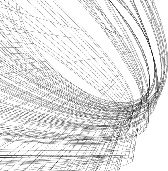 Lignes Dessin Abstraites Dans Concept Art Architectural Formes Géométriques Minimales — Image vectorielle