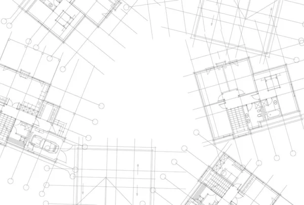 Minimale Geometrische Formen Architektonische Linien — Stockvektor