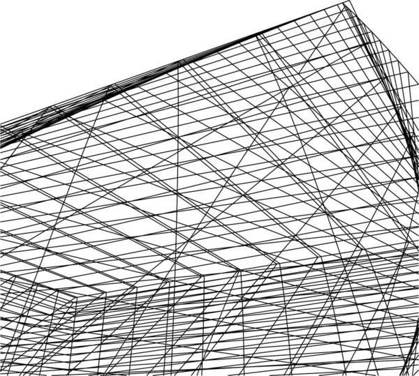 Lignes Dessin Abstraites Dans Concept Art Architectural Formes Géométriques Minimales — Image vectorielle