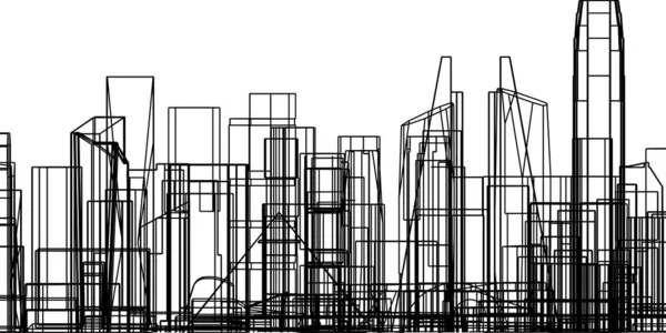 背景に3Dイラストを構築し — ストックベクタ