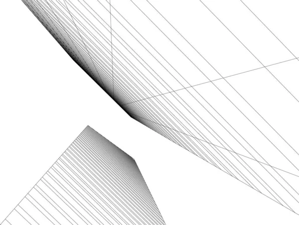 Líneas Abstractas Dibujo Concepto Arte Arquitectónico Formas Geométricas Mínimas — Vector de stock