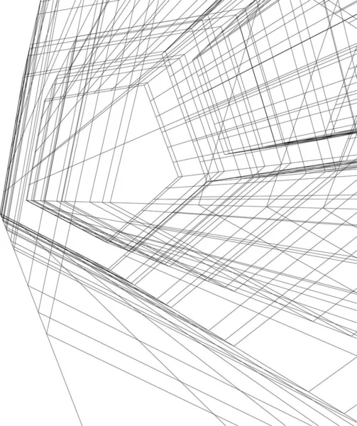 Abstrakte Zeichnungslinien Architektonischen Kunstkonzept Minimale Geometrische Formen — Stockvektor