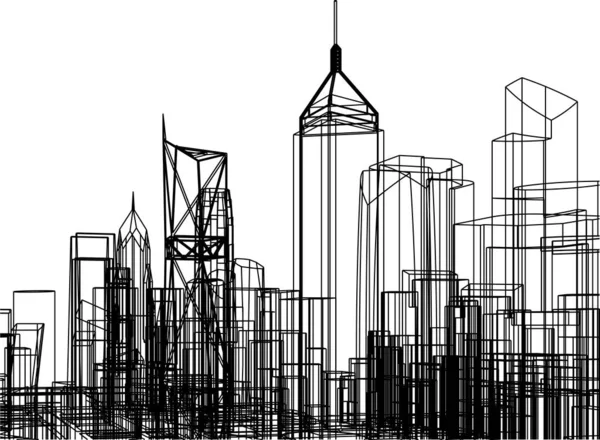 Formas Geométricas Mínimas Linhas Arquitetônicas — Vetor de Stock