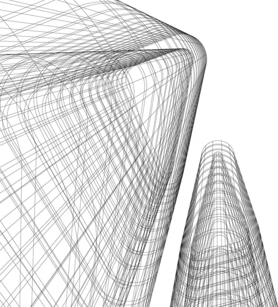 最小限の幾何学的形状建築線 — ストックベクタ