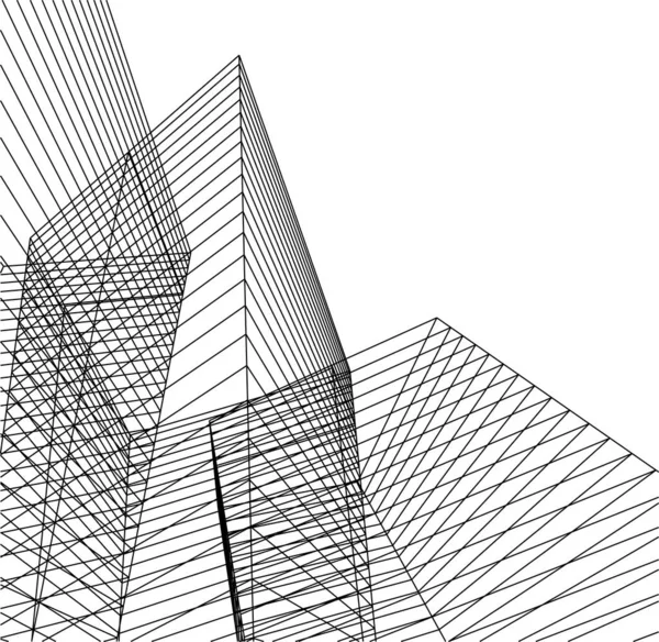 Formas Geométricas Mínimas Linhas Arquitetônicas — Vetor de Stock