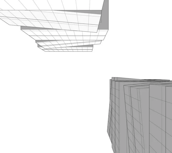 建築芸術の概念における抽象的な線や最小限の幾何学的形状 — ストックベクタ