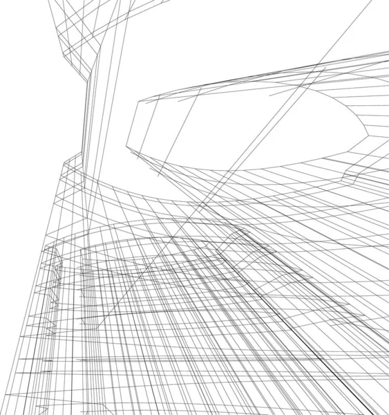 Абстрактні Лінії Малювання Концепції Архітектурного Мистецтва Мінімальні Геометричні Форми — стоковий вектор