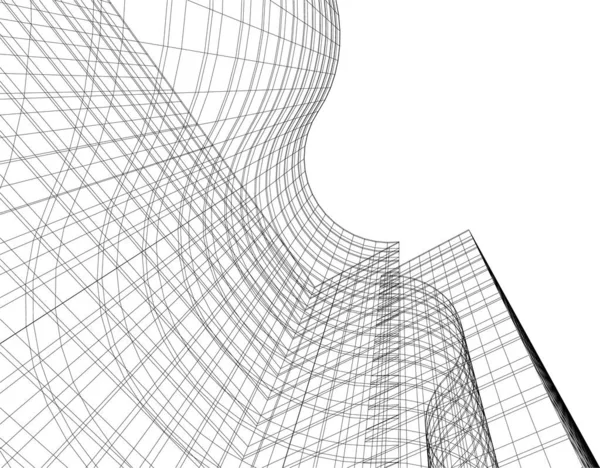 Formas Geométricas Mínimas Líneas Arquitectónicas — Archivo Imágenes Vectoriales