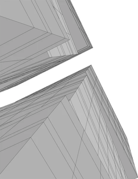 Linhas Abstratas Desenho Conceito Arte Arquitetônica Formas Geométricas Mínimas —  Vetores de Stock