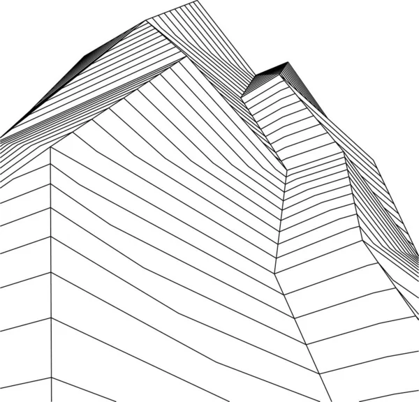 Formas Geométricas Mínimas Linhas Arquitetônicas — Vetor de Stock