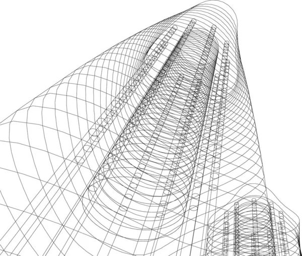 Minimal Geometrik Şekiller Mimari Çizgiler — Stok Vektör