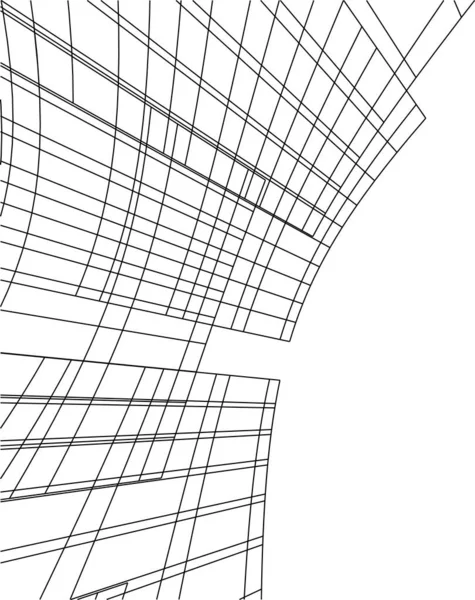 最小限の幾何学的形状建築線 — ストックベクタ