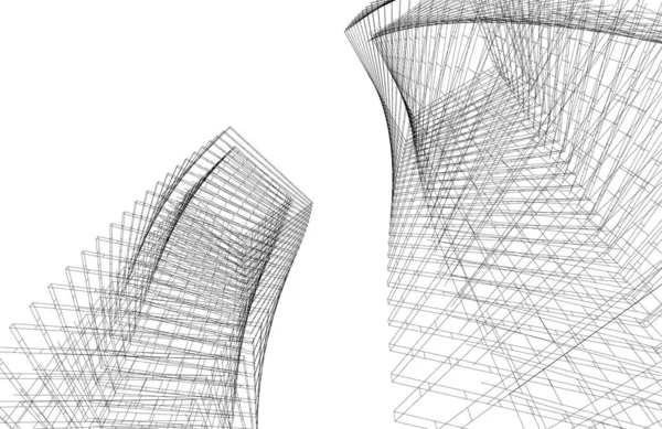 Formas Geométricas Mínimas Líneas Arquitectónicas — Archivo Imágenes Vectoriales