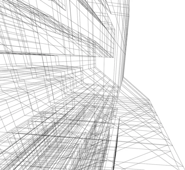 Abstrakcyjne Linie Rysunku Koncepcji Sztuki Architektonicznej Minimalne Kształty Geometryczne — Wektor stockowy