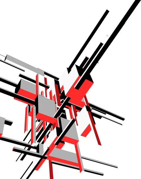 Bentuk Geometris Minimal Garis Arsitektur - Stok Vektor