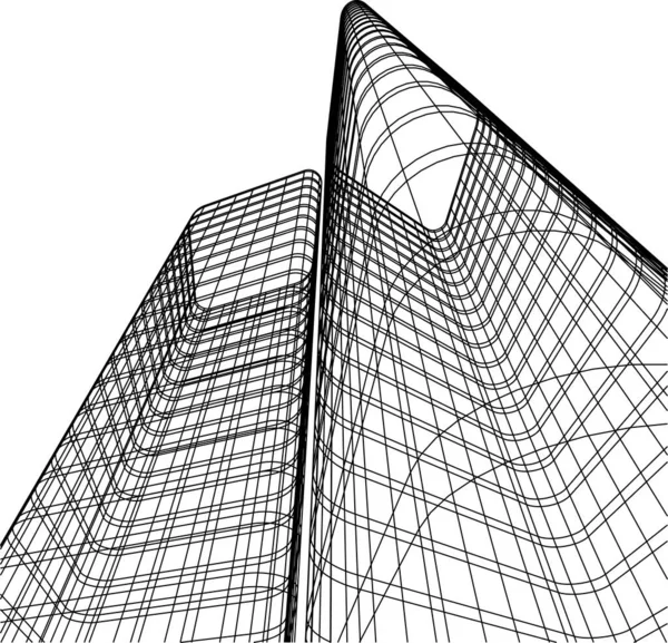 Minimale Geometrische Vormen Architectonische Lijnen — Stockvector