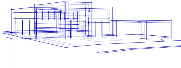 Minimal Geometrik Şekiller Mimari Çizgiler — Stok Vektör