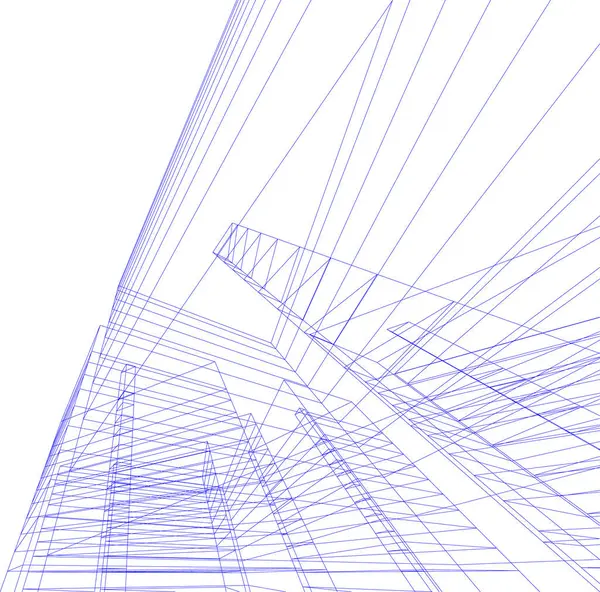 Minimální Geometrické Tvary Architektonické Linie — Stockový vektor