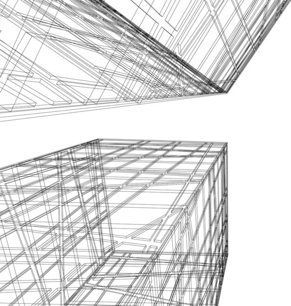Абстрактные Чертежи Архитектурном Искусстве Минимальные Геометрические Формы — стоковый вектор