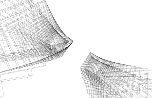 Formas Geométricas Mínimas Líneas Arquitectónicas — Vector de stock