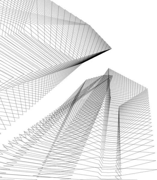 Líneas Abstractas Dibujo Concepto Arte Arquitectónico Formas Geométricas Mínimas — Archivo Imágenes Vectoriales