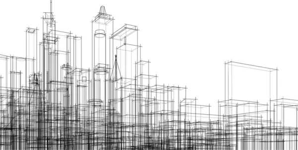 Arquitectura Edificio Ilustración Sobre Fondo — Archivo Imágenes Vectoriales