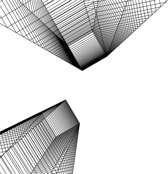 Formas Geométricas Mínimas Líneas Arquitectónicas — Vector de stock