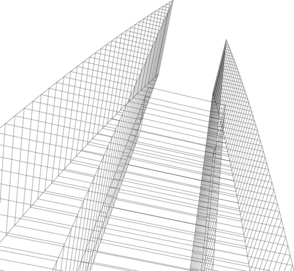 最小限の幾何学的形状建築線 — ストックベクタ