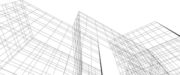 Lignes Dessin Abstraites Dans Concept Art Architectural Formes Géométriques Minimales — Image vectorielle