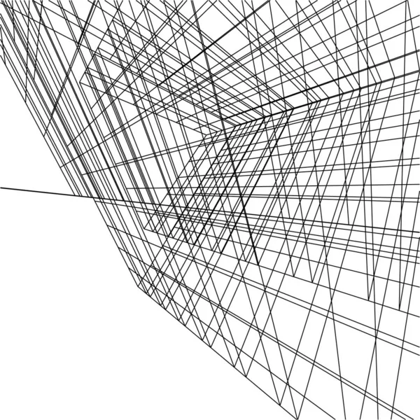 最小限の幾何学的形状建築線 — ストックベクタ