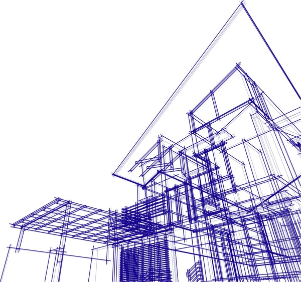 Formas Geométricas Mínimas Linhas Arquitetônicas — Vetor de Stock