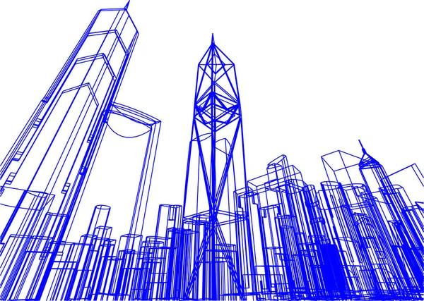 Formas Geométricas Mínimas Líneas Arquitectónicas — Vector de stock