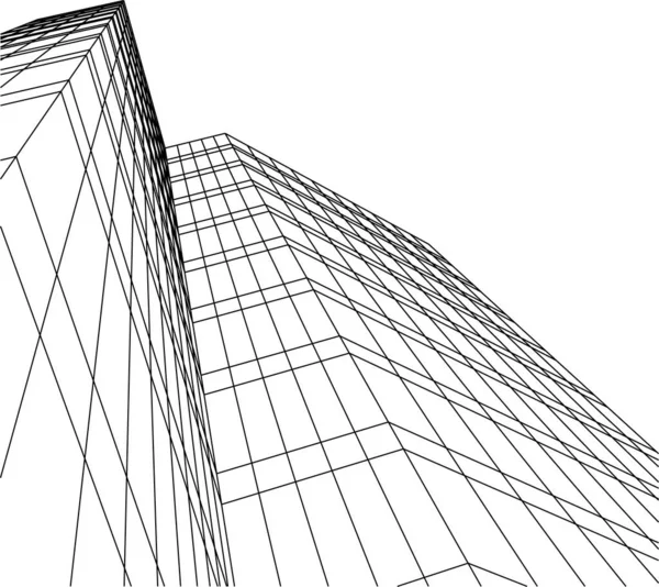 Minimale Geometrische Vormen Architectonische Lijnen — Stockvector