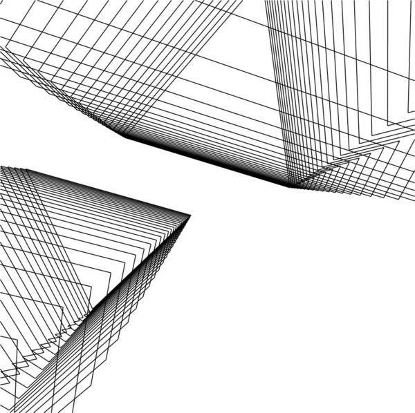 Minimale Geometrische Formen Architektonische Linien — Stockvektor