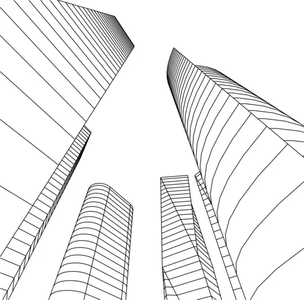 Minimale Geometrische Formen Architektonische Linien — Stockvektor