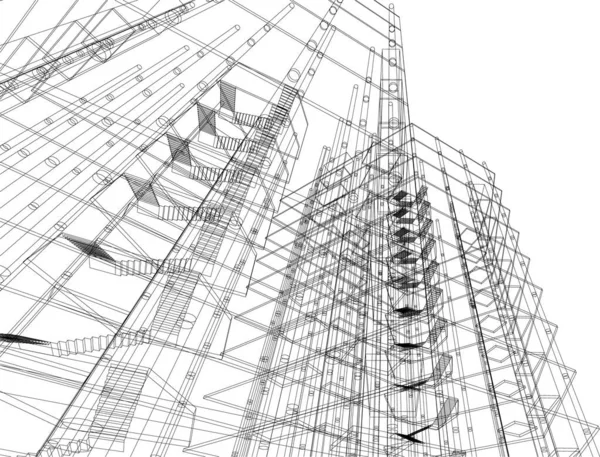 Minimale Geometrische Formen Architektonische Linien — Stockvektor