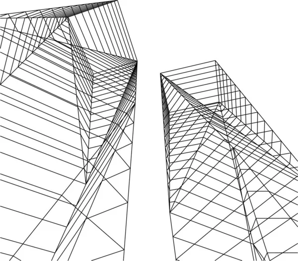 Formas Geométricas Mínimas Linhas Arquitetônicas — Vetor de Stock