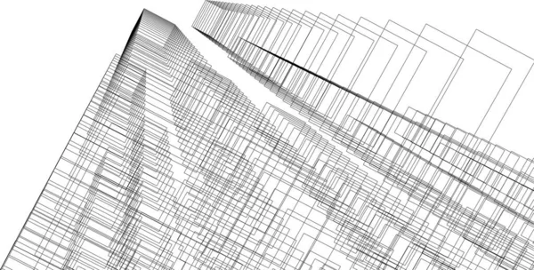 最小限の幾何学的形状建築線 — ストックベクタ